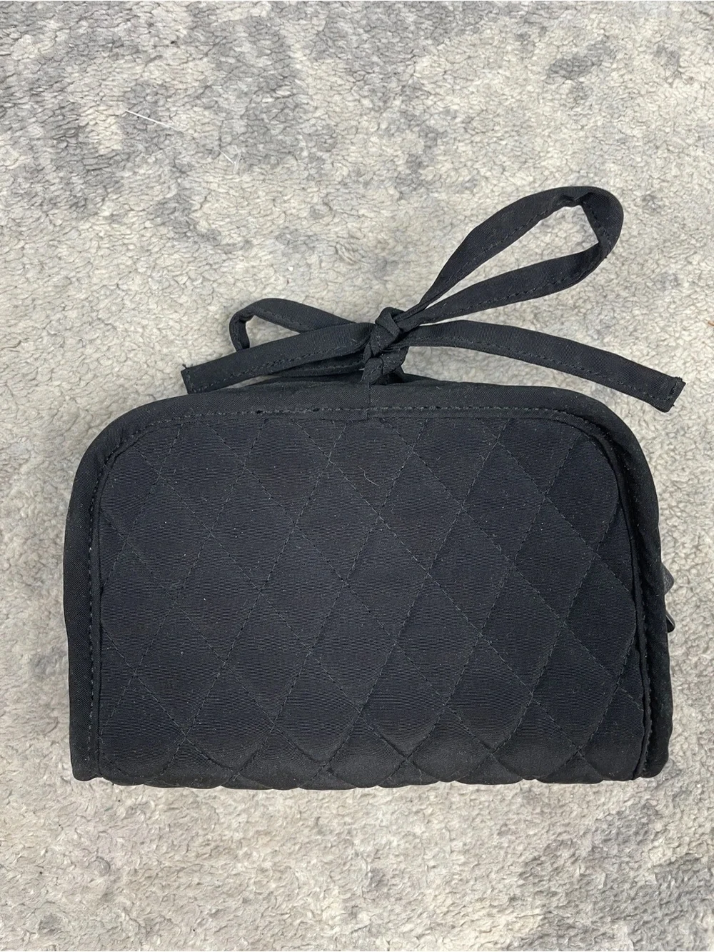 Vera Bradley Black Quilted Travel Toiletry Cosmetic Bag